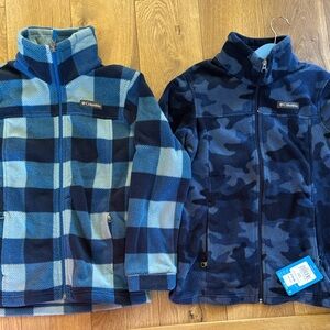Columbia Kids' Blue Check and Camo Hoodies